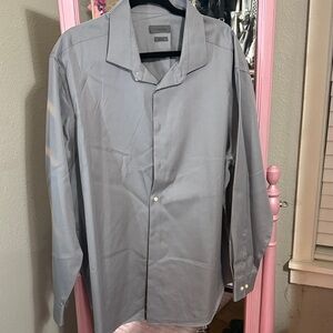 Calvin Klein Silver Slim Fit Dress Shirt